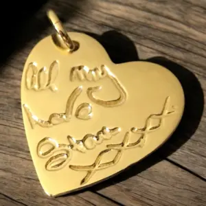 large rounded heart gold