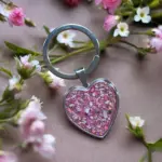 ashes heart steel keyring